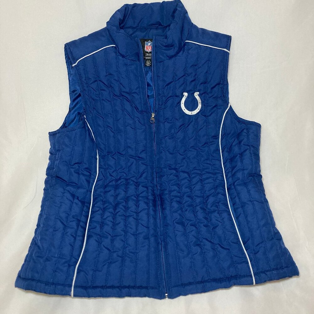 Pre-Owned Great Condition Ladies Indianapolis Colts NFL Blue Puffer Vest